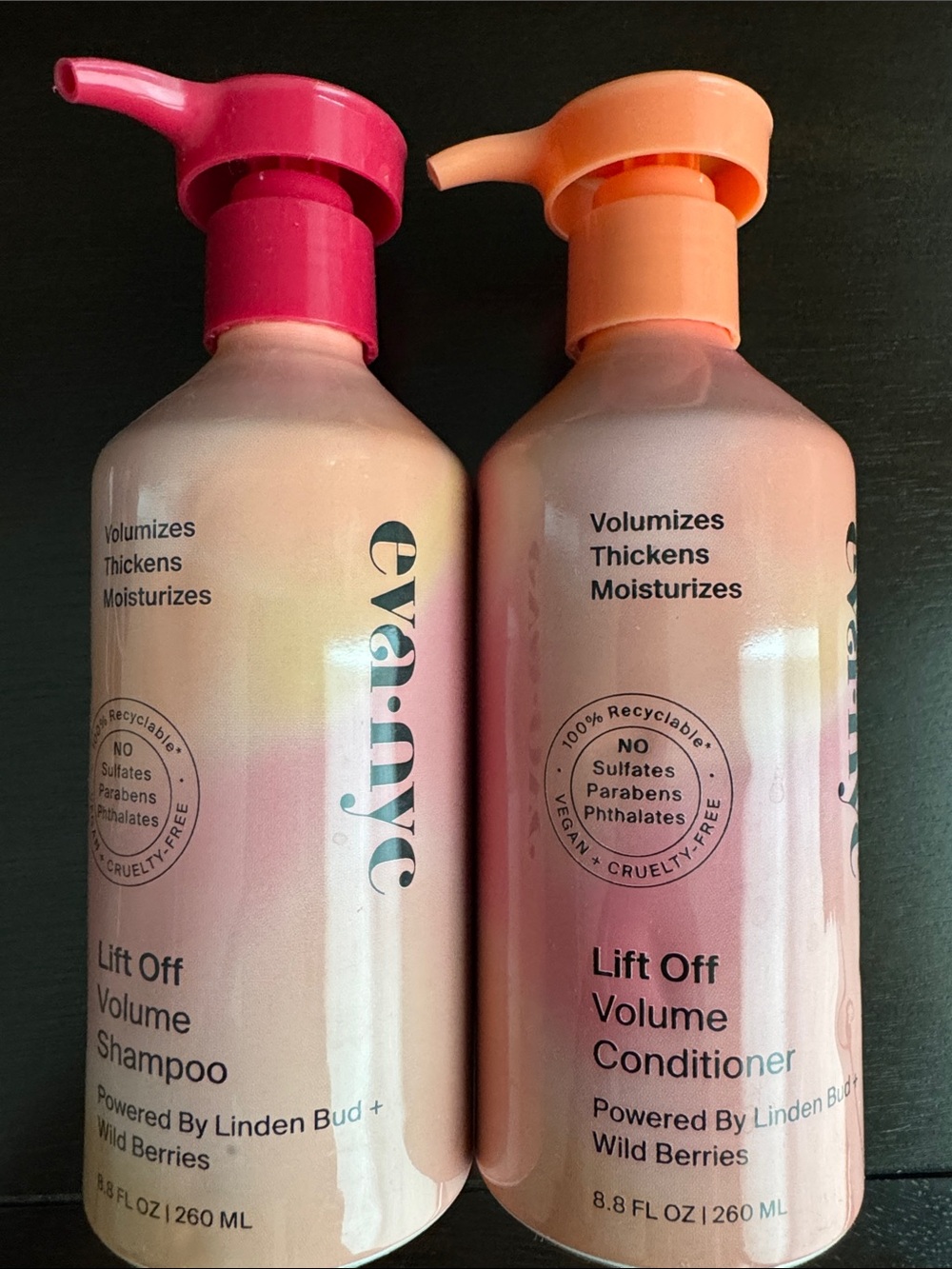 Lift Off Volume Shampoo & Conditioner - EVA NYC. Unused bottles with pumps